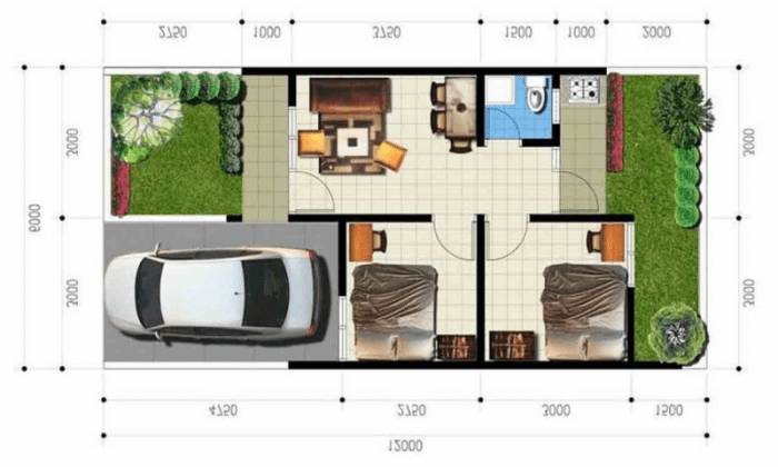 Desain kanopi dak cor rumah type 36