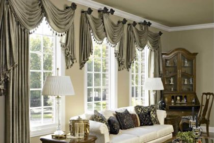 Living room elegant curtain ideas window design grey interior treatments custom